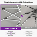 PURPLE LEAF Semi-Auto Extra Large Patio Umbrella Premium Commercial Market Umbrella for Garden, Café and Hotel