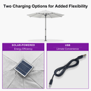 PURPLE LEAF Semi-Auto Extra Large Patio Umbrella Premium Commercial Market Umbrella for Garden, Café and Hotel