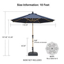 PURPLE LEAF Patio Market Umbrella Aluminum Outdoor Table Umbrella with Wood Color