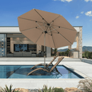 PURPLE LEAF Hailar Deluxe Aluminum Market Umbrella, Outdoor Table Umbrella for Patio, Porch