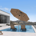 PURPLE LEAF Hailar Deluxe Aluminum Market Umbrella, Outdoor Table Umbrella for Patio, Porch