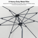PURPLE LEAF Round Tiltable Patio Umbrella Poolside Porch Table Umbrella