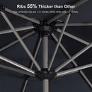 PURPLE LEAF Hailar Deluxe Aluminum Market Umbrella, Outdoor Table Umbrella for Patio, Porch