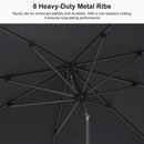 PURPLE LEAF Round Tiltable Patio Umbrella Poolside Porch Table Umbrella