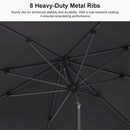 PURPLE LEAF Porch Table Umbrella with Crank and Tilt, Market Patio Umbrella