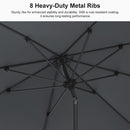 PURPLE LEAF Porch Table Umbrella with Crank and Tilt, Market Patio Umbrella