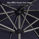 PURPLE LEAF Hailar Deluxe Aluminum Market Umbrella, Outdoor Table Umbrella for Patio, Porch