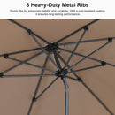 PURPLE LEAF Porch Table Umbrella with Crank and Tilt, Market Patio Umbrella