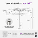 PURPLE LEAF Semi-Auto Extra Large Patio Umbrella Premium Commercial Market Umbrella for Garden, Café and Hotel