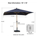 PURPLE LEAF Patio Market Umbrella Aluminum Outdoor Table Umbrella with Wood Color