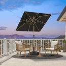 PURPLE LEAF Patio Market Umbrella Aluminum Outdoor Table Umbrella with Wood Color