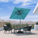 PURPLE LEAF Porch Table Umbrella with Crank and Tilt, Market Patio Umbrella
