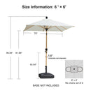 PURPLE LEAF Patio Market Umbrella Aluminum Outdoor Table Umbrella with Wood Color