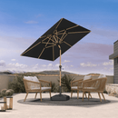 PURPLE LEAF Patio Market Umbrella Aluminum Outdoor Table Umbrella with Wood Color