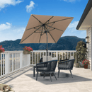 PURPLE LEAF Porch Table Umbrella with Crank and Tilt, Market Patio Umbrella