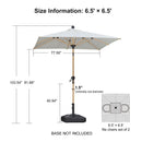 PURPLE LEAF Patio Market Umbrella Aluminum Outdoor Table Umbrella with Wood Color