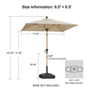 PURPLE LEAF Patio Market Umbrella Aluminum Outdoor Table Umbrella with Wood Color