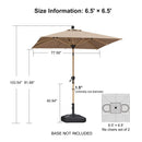 PURPLE LEAF Patio Market Umbrella Aluminum Outdoor Table Umbrella with Wood Color