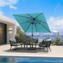 PURPLE LEAF Porch Table Umbrella with Crank and Tilt, Market Patio Umbrella