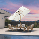 PURPLE LEAF Patio Market Umbrella Aluminum Outdoor Table Umbrella with Wood Color