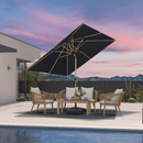 PURPLE LEAF Patio Market Umbrella Aluminum Outdoor Table Umbrella with Wood Color