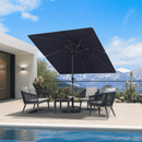 PURPLE LEAF Porch Table Umbrella with Crank and Tilt, Market Patio Umbrella