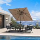 PURPLE LEAF Porch Table Umbrella with Crank and Tilt, Market Patio Umbrella