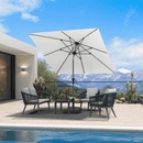 PURPLE LEAF Porch Table Umbrella with Crank and Tilt, Market Patio Umbrella