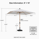 PURPLE LEAF Patio Market Umbrella Aluminum Outdoor Table Umbrella with Wood Color