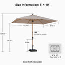 PURPLE LEAF Patio Market Umbrella Aluminum Outdoor Table Umbrella with Wood Color