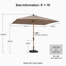 PURPLE LEAF Patio Market Umbrella Aluminum Outdoor Table Umbrella with Wood Color