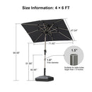 PURPLE LEAF Hailar Tilting Market Umbrella with Base Premium Outdoor Table Umbrella
