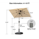 PURPLE LEAF Hailar Tilting Market Umbrella with Base Premium Outdoor Table Umbrella