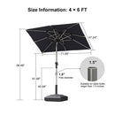 PURPLE LEAF Hailar Tilting Market Umbrella with Base Premium Outdoor Table Umbrella