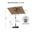 PURPLE LEAF Hailar Tilting Market Umbrella with Base Premium Outdoor Table Umbrella