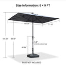 PURPLE LEAF Porch Table Umbrella with Crank and Tilt, Market Patio Umbrella