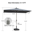 PURPLE LEAF Hailar Tilting Market Umbrella with Base Premium Outdoor Table Umbrella