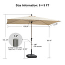 PURPLE LEAF Hailar Tilting Market Umbrella with Base Premium Outdoor Table Umbrella