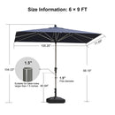 PURPLE LEAF Hailar Tilting Market Umbrella with Base Premium Outdoor Table Umbrella