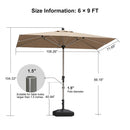 PURPLE LEAF Hailar Tilting Market Umbrella with Base Premium Outdoor Table Umbrella