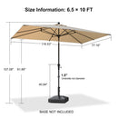 PURPLE LEAF Porch Table Umbrella with Crank and Tilt, Market Patio Umbrella