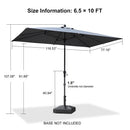 PURPLE LEAF Porch Table Umbrella with Crank and Tilt, Market Patio Umbrella