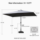 PURPLE LEAF Aluminum Market Patio Umbrella Commercial Outdoor Garden Umbrella