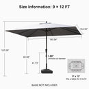 PURPLE LEAF Aluminum Market Patio Umbrella Commercial Outdoor Garden Umbrella