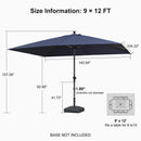 PURPLE LEAF Aluminum Market Patio Umbrella Commercial Outdoor Garden Umbrella
