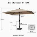 PURPLE LEAF Aluminum Market Patio Umbrella Commercial Outdoor Garden Umbrella