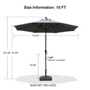 PURPLE LEAF Round Tiltable Patio Umbrella Poolside Porch Table Umbrella