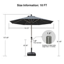 PURPLE LEAF Hailar Tilting Market Umbrella with Base Premium Outdoor Table Umbrella