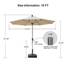 PURPLE LEAF Hailar Tilting Market Umbrella with Base Premium Outdoor Table Umbrella