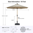 PURPLE LEAF Wood Pattern Tilting Patio Table Umbrella with Base, Outdoor Market Umbrella